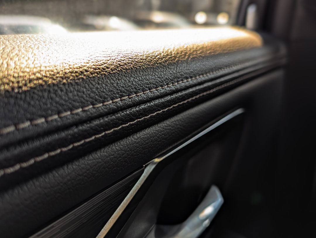 Detailed view of premium stitched leather interior craftsmanship